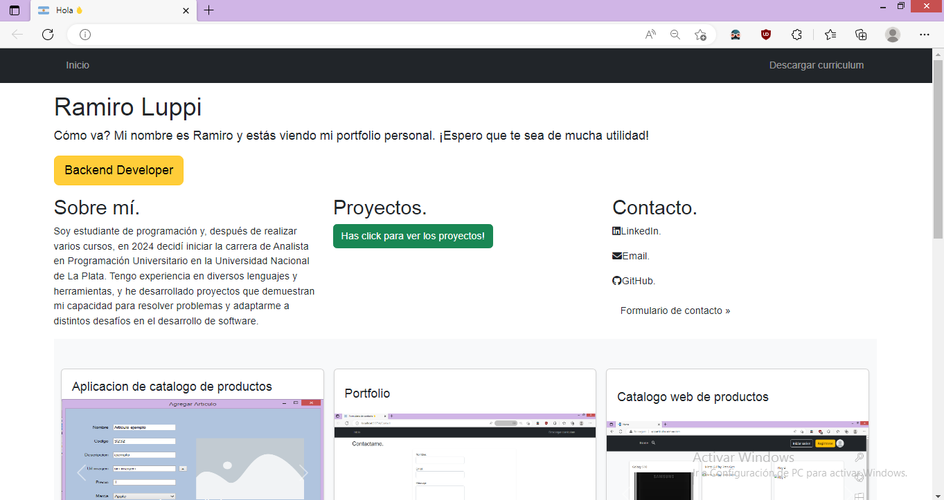 Pantalla principal